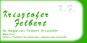 krisztofer felbert business card